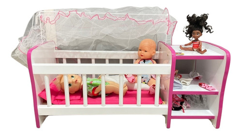 Brinquedos Berço Boneca Infantil Cômodas Véu  Ideal Reborns 