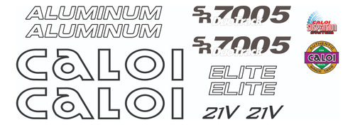 Antigo Grafismo Adesivos Caloi Aluminum Elite Preto