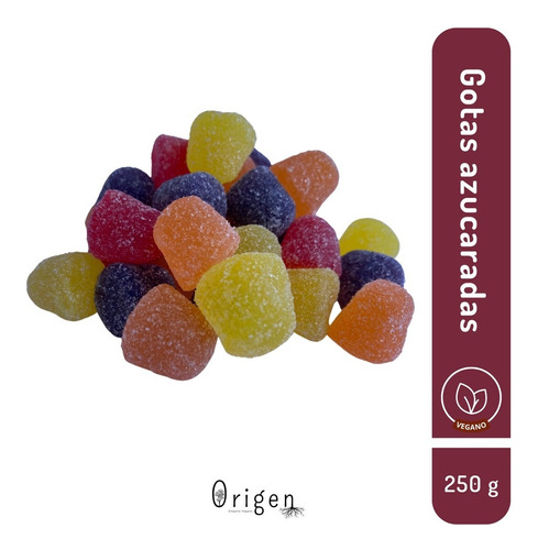 Golosinas Gomitas Veganas Gotas Dulces Veganos 250g Origen