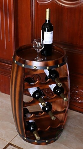 Barril De Madera Con Forma De 14 Botella Vino Rack