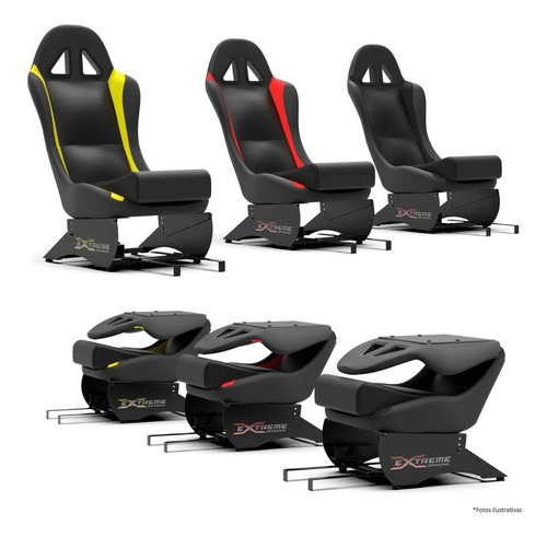 Banco Extreme Suporte Para Volante Cockpit Simulador Cor Vermelho
