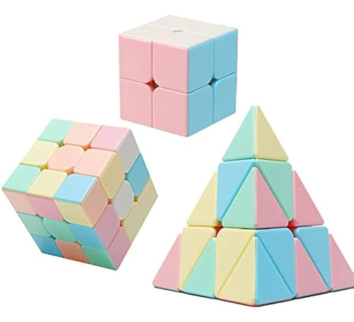 Magic Cube Set, Educational Speed Cubes 3 Pack Of 2x2x2 3x3x
