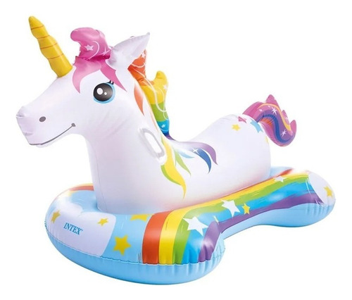 Inflable Montable De Unicornio Intex® 57552 Color Blanco