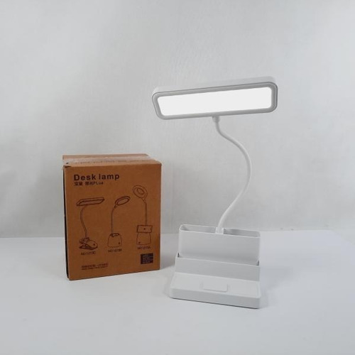 Lampara Luz Led Para Escritorio Con Portalapiceros Blanco