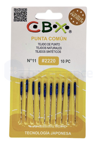 Agujas Cbx Común 2220 Maquina Familiar Nro 11 X Paquete Color Número 11