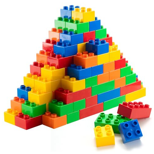 Prextex Building Blocks For Toddlers 1-3+ (100 Mega Blocks)