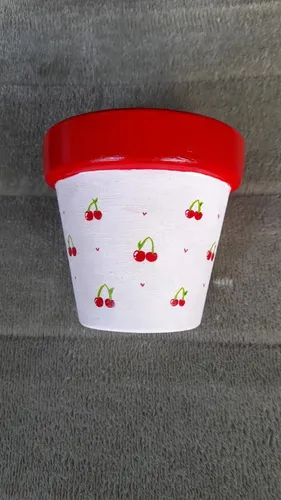 Maceta De Barro Pintada A Mano N°12- Arrayan