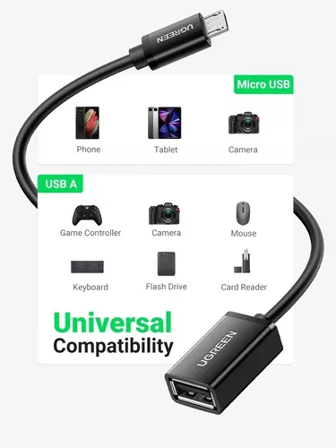 Ugreen Cable/adaptador Otg Micro Usb A Usb A 2.0 480mbps