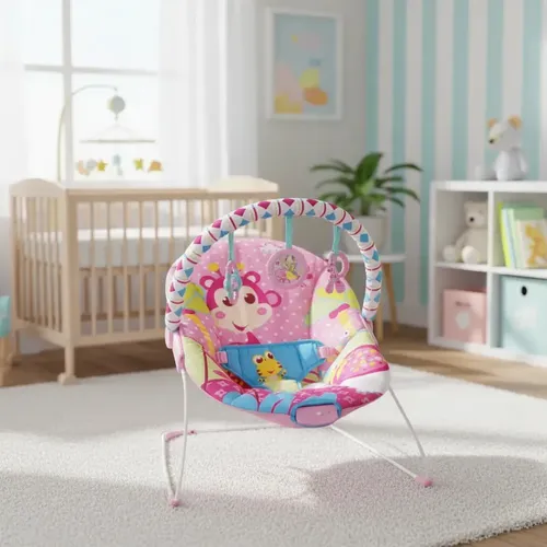 Cadeira De Descanso Vibratória Rosa Girafa Mastela