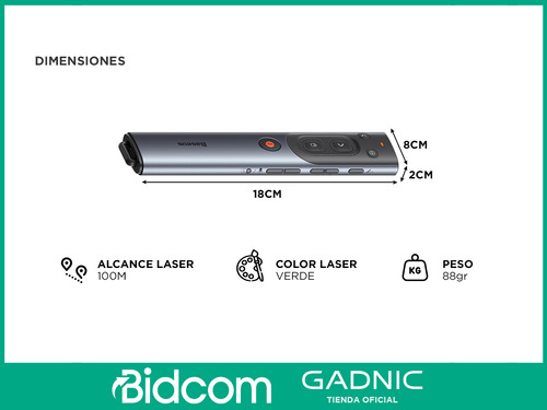 Presentador Baseus Control Para Diapositivas Puntero Laser