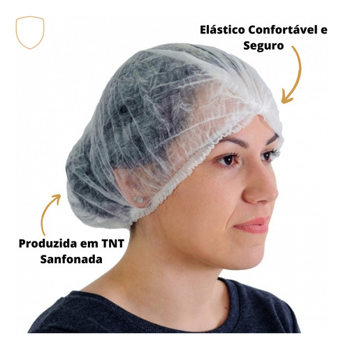 Touca Pp10 Descartável Tnt Sanfonada 100 Unidades C/anvisa