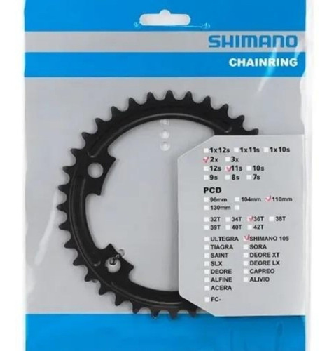 Coroa Shimano 105 Fc-r7000 36 Dentes Bcd 110mm - 2x11