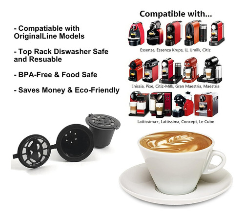 Pack De 6 Filtros Reutilizables Para Cafeteras Nespresso