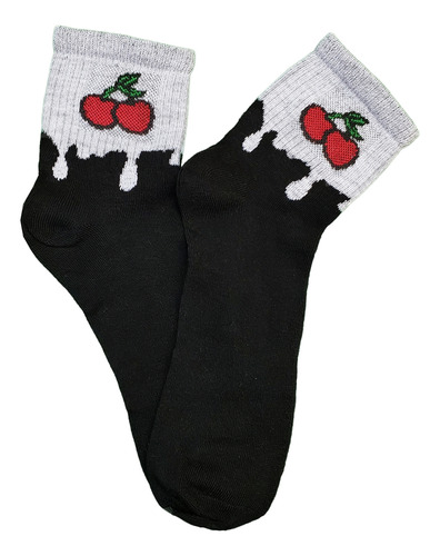 Tin Calcetín Largo Colores Dama Frutitas 23-26 Cm 6 Pares