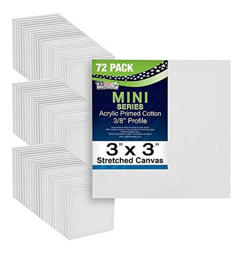 Us Art Supply 3 X 3 Mini Profesional Preparado Lona 1pack De