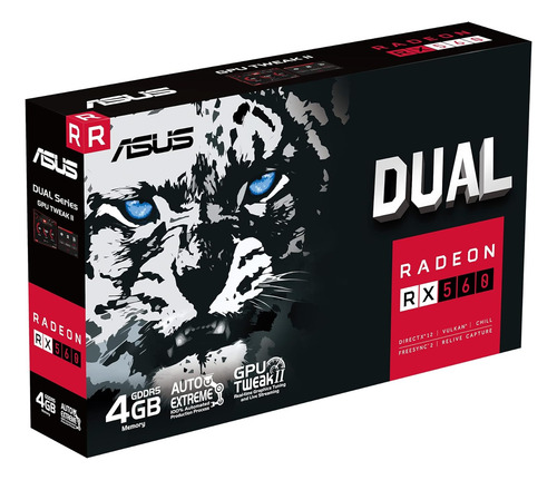 Tarjeta De Video Asus Dual Rx560 Auto Estreme 4gb Gddr5/ 128