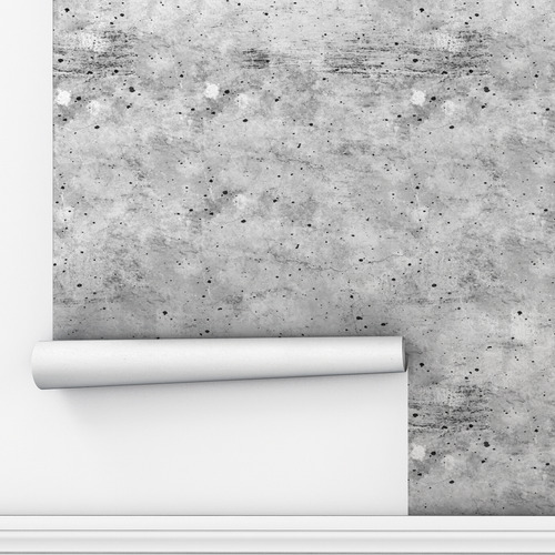 Papel De Parede Adesivo Branco Concreto Textura Cozinha 2,5m