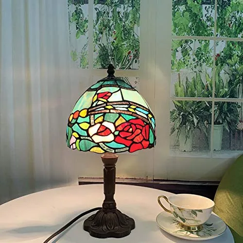 Bieye L10736 Lámpara De Mesa Con Vitrales Estilo Tiffany Con
