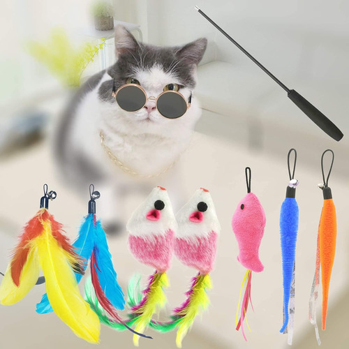 Zph Cat Toys, Paquete Interactivo De Plumas Para Varitas De