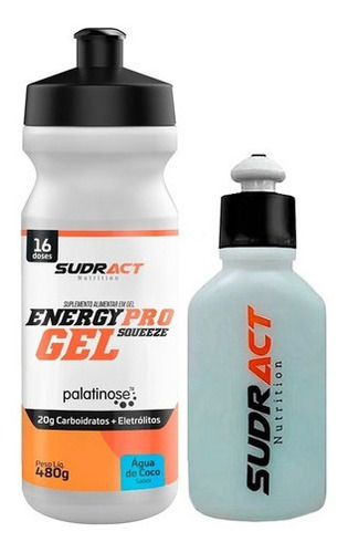 Energy Pro 480g Com Squeeze + Squeeze 100ml Sudract Nutritio Sabor Água De Coco