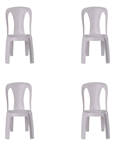 Silla Plastico Blanca Pack X4