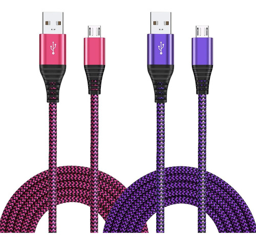 Cable Cargador Usb A Micro Usb Para Android | 2 Piezas