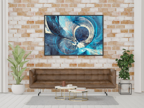 Cuadro Lienzo Canvas 60x80cm Pintura Abstracta Vacio Azul