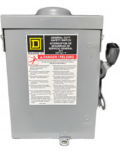 Interruptor 2x30a Square D De Intemperie Du221rb Nuevo