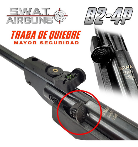 Imagen 3 de 10 de Rifle Aire Comprimido 5,5 Potenciado Funda Mira 4x20 Blancos