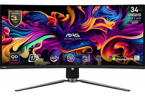 Msi Mag 341cqp Ultra Wide Quad Hd Curved Oled Gaming Monitor