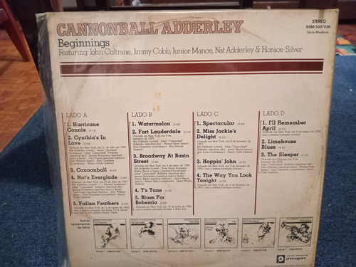 Lp Cannonball Adderley (duplo) - Begginings (Usado)