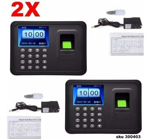 2x Reloj Biometrico Control Asistencia Huella Password W01