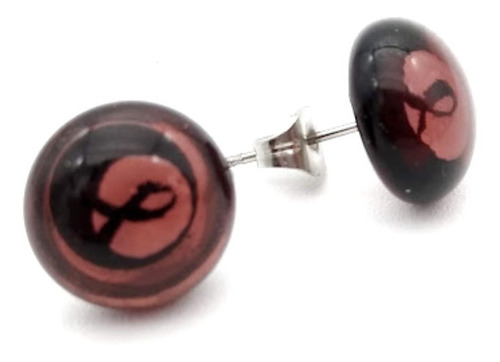 Imagen 2 de 4 de Arete Broquel Morado Liz