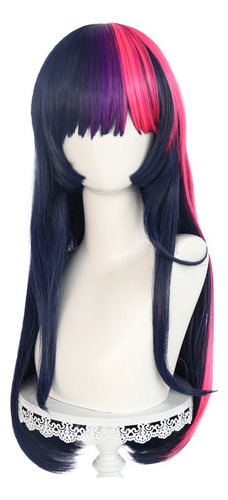 Peluca Larga Lisa Azul Twilight Sparkle Para Cosplay