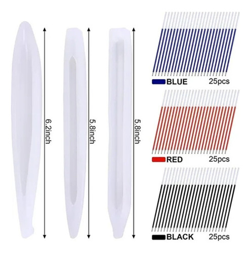 9 Moldes De Silicona Para Pluma Estilográfica Con 75 Recambi