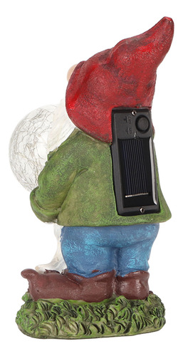 Estatua De Gnomos Solares Para Exteriores Pintada A Mano Que