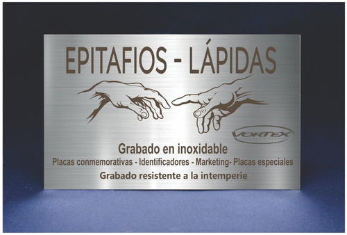 Placa Metálica Inoxidable Grabada 40x20cm Para Intemperie.