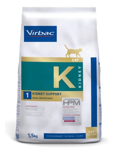 Virbac veterinary HPM kidney support alimento para gato sabor mix bolsa 1.5kg