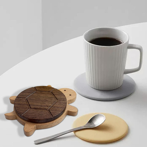 Posavasos De Madera Con Forma De Tortuga, Ideal Para