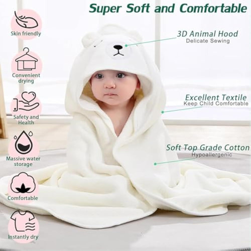 2pcs Toalla De Baño Con Capucha,toallas De Baño Para Niñ