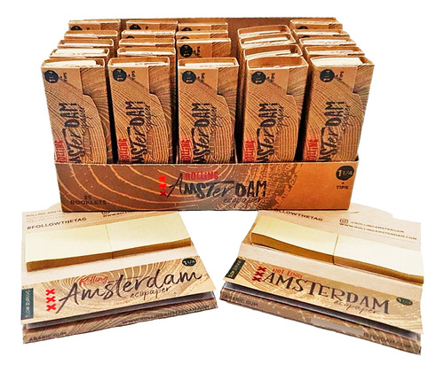 Papelillo Rolling Amsterdam Eco Paper 1 1/4 +boquillas 25un