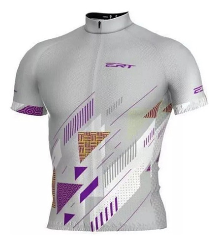 Camisa Ciclismo Ert Classic Abstract Unissex Cinza/roxo
