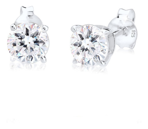 Aretes De Plata 925 Ley Solitario Moissanita Mujer Hombre