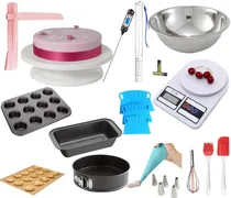 Comprar Kit Pasteleria Plato Giratorio Moldes Balanza Picos Decorar