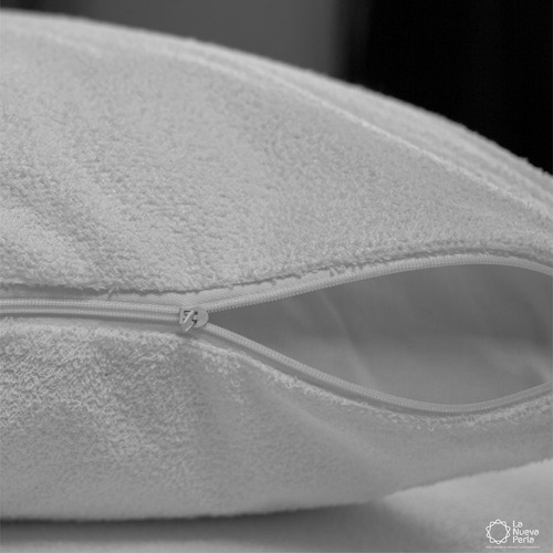 2 Protectores Almohada Antilíquidos Con Capa Algodón King Color Blanco Liso