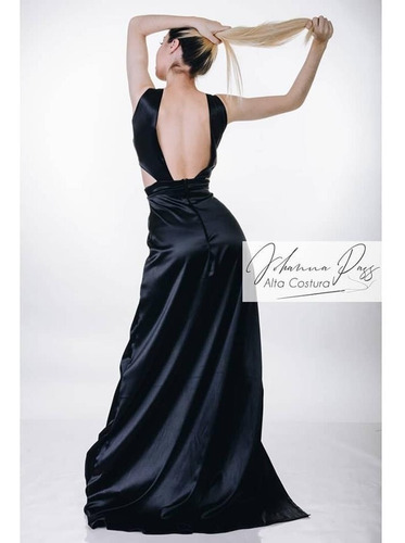 Vestido Fiesta Con Escote En Espalda Y Falda Con Tajos Sexys