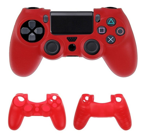 Funda Protector De Silicona Mando Control  Joystick Ps4 Rojo