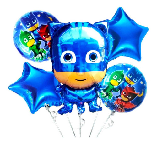 Set De Globos Metalizados Heroes En Pijamas