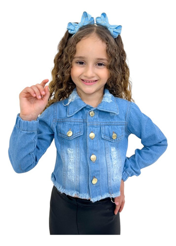 Jaqueta Jeans Infantil Menina Princesa Mini Diva Blogueirinh