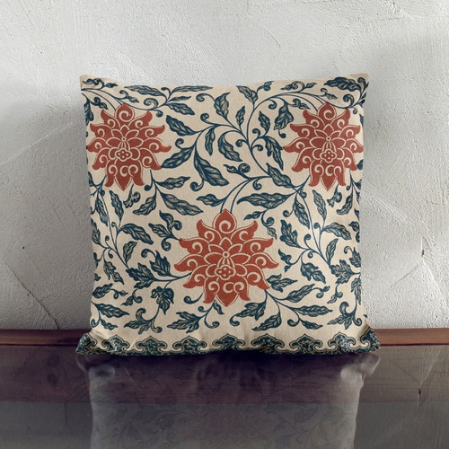 Juego 3 Fundas Cojines Flores Oriental Vintage Terciopelo